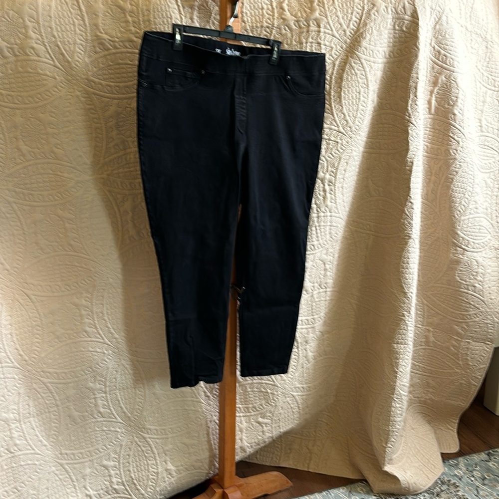 3x slim factor black denim ankle jeans